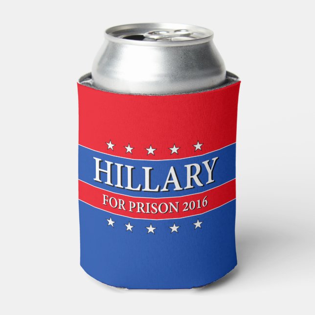 ENFRIADOR DE LATAS "HILLARY FOR PRISON 2016" (Lata Anverso)
