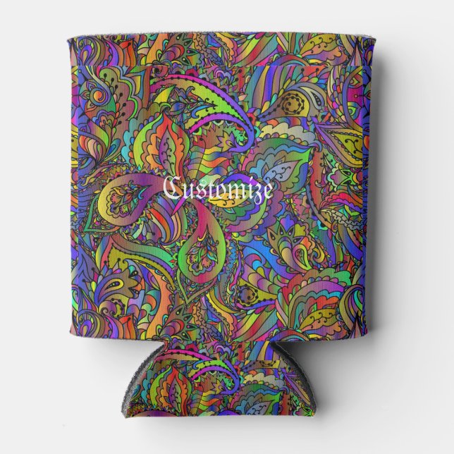 Enfriador De Latas Hippie Groovy Diseño Psicodélico Thunder_Cove (Anverso)