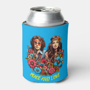 Enfriador De Latas Hippie Pareja de Hippie de los años 1960