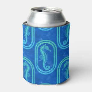 Enfriador De Latas Hippoahorse de la isla Tribal Azul del Océano