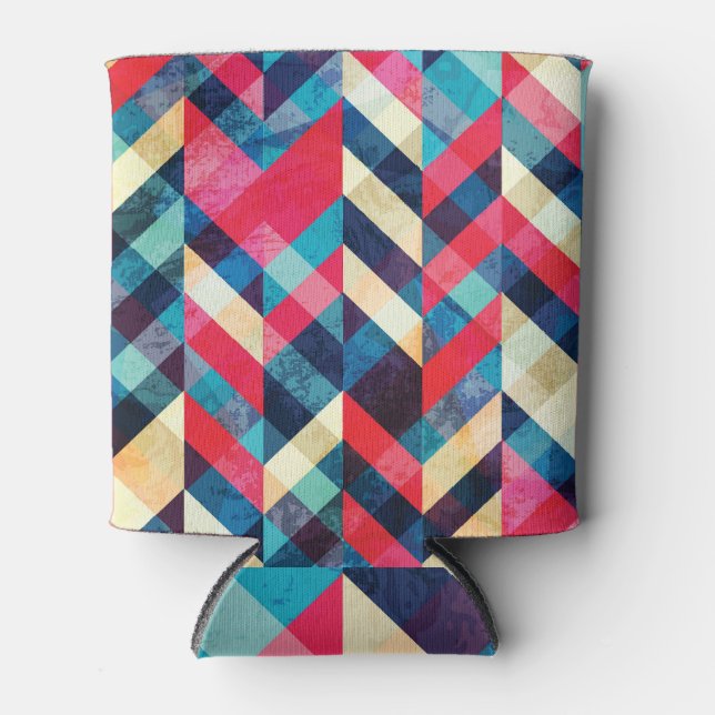 Enfriador De Latas Hipster zigzag: granulado patrón sin costuras. (Anverso)