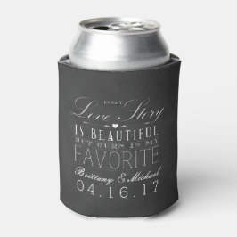 Enfriador De Latas Historia de Amor Pizarra Boda Vintage