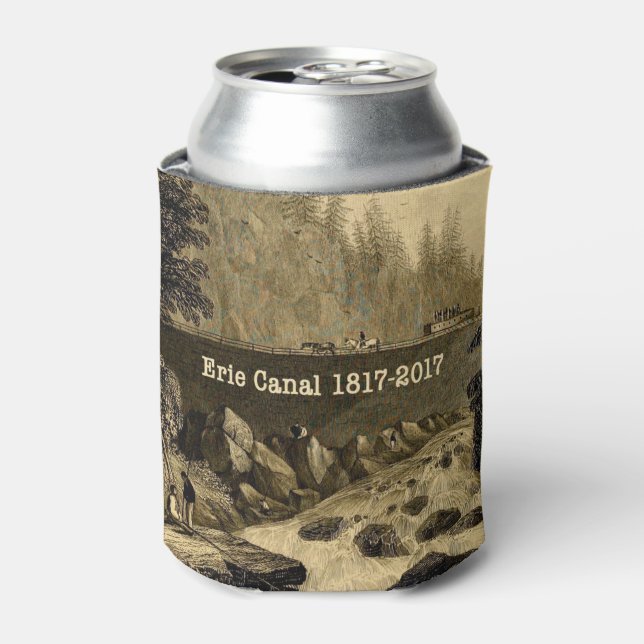 Enfriador De Latas Histórico Canal Erie Bicentenario Años (Lata Anverso)