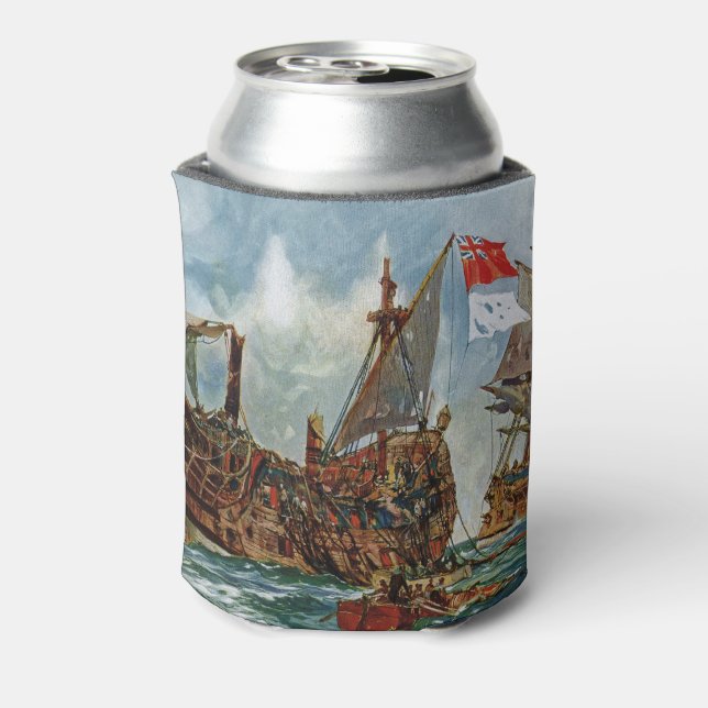 Enfriador De Latas HMS Nottingham y buque de guerra Mars 1703 (Reverso de la lata)