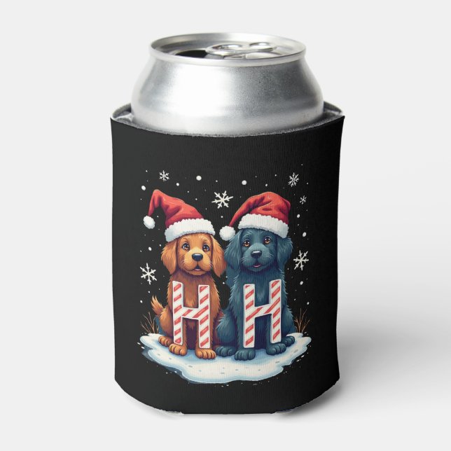 Enfriador De Latas Ho Ho Ho Great Pyrenees Dog Lover Christmas Santa  (Lata Anverso)