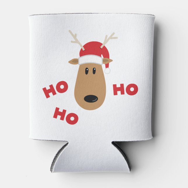 Enfriador De Latas Ho Ho Ho Ho Reindeer (Anverso)