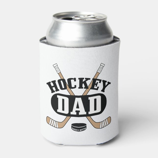 Enfriador De Latas Hockey Papá hockey y patines (Lata Anverso)
