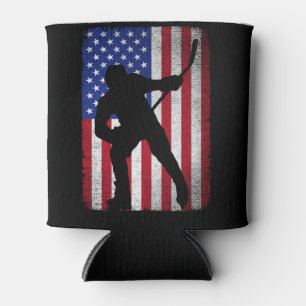 Enfriador De Latas Hockey sobre hielo patriótico 4 de julio Bandera e