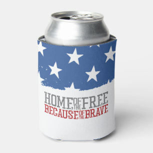 Enfriador De Latas Hogar de los libres por los valientes bandera de E