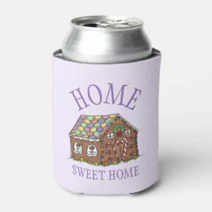 Enfriador De Latas Hogar Sweet Home Gingerbread Casa Holiday Purple