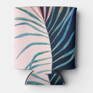 Enfriador De Latas Hoja acuarela, huella natural abstracta.