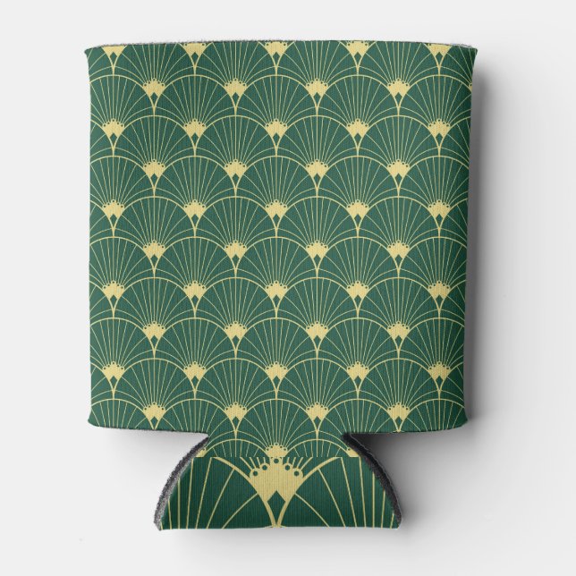 Enfriador De Latas Hoja de palmera: patrón art deco. (Anverso)