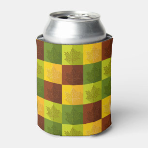 Enfriador De Latas Hojas de arce otoñales, marrón, dorada, verde