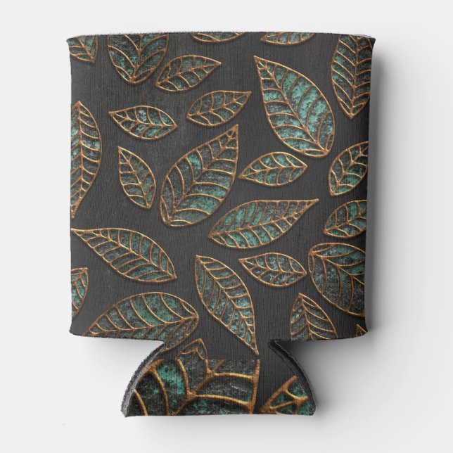 Enfriador De Latas Hojas de cobre: textura de grunge negro. (Anverso)