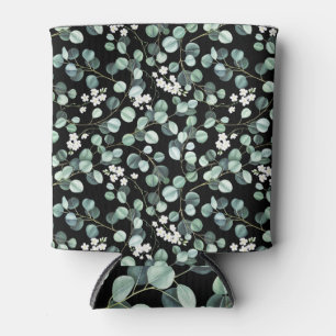 Enfriador De Latas Hojas de eucalipto: Patrón de flores blancas