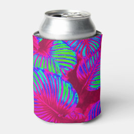 Enfriador De Latas Hojas de magenta exuberantes tropicales