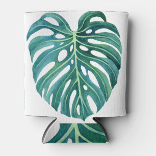 Enfriador De Latas Hojas de monstera, ilustracion folicular tropical
