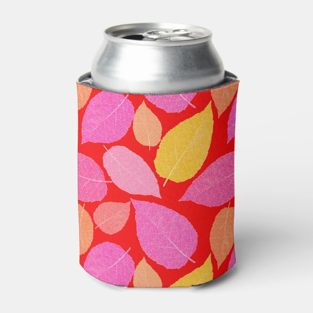 Enfriador De Latas Hojas de otoño. (Lata Anverso)