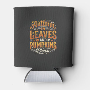Enfriador De Latas Hojas de otoño y calabazas por favor diseño de Hal