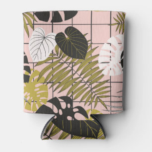Enfriador De Latas hojas de palma tropical, verano elegante.