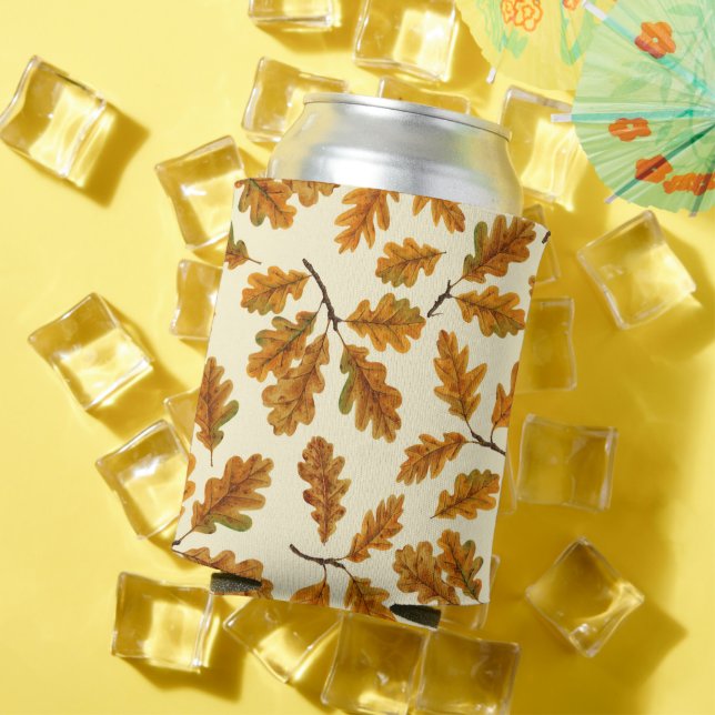 Enfriador De Latas Hojas de roble otoñales en blanco roto (Verano in situ)