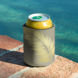 Enfriador De Latas Hojas doradas de palma tropical