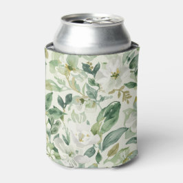 Enfriador De Latas Hojas florales de acuarela verde botánica Naturale
