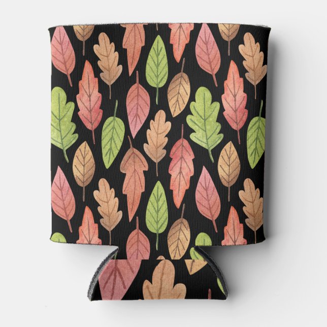 Enfriador De Latas Hojas otoñales de acuarela: patrón sin soldadura (Anverso)