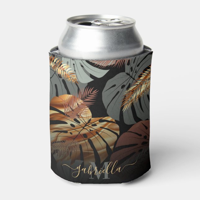 Enfriador De Latas Hojas tópicas elegantes (Lata Anverso)