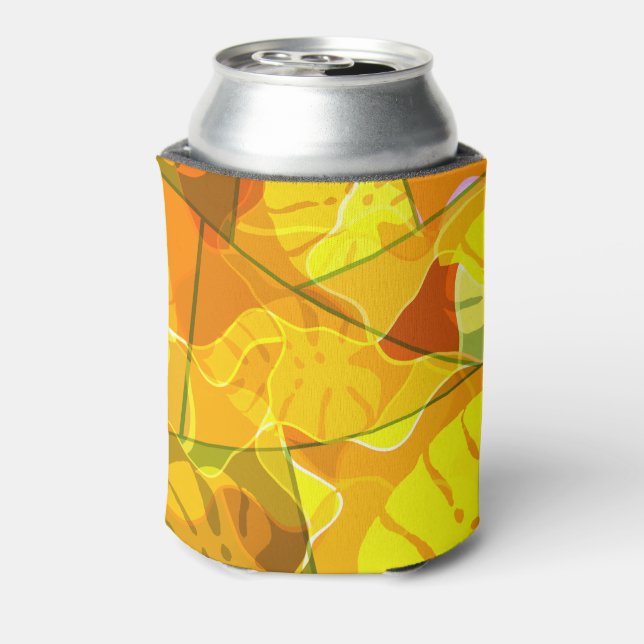 ENFRIADOR DE LATAS HOJAS TROPICALES ABSTRACTAS (Reverso de la lata)