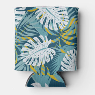 Enfriador De Latas Hojas tropicales coloridas, patrón abstracto origi