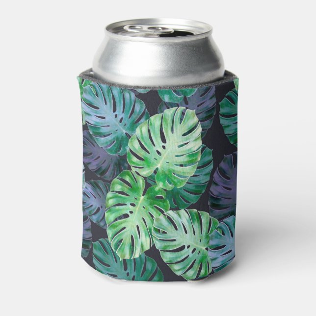 Enfriador De Latas Hojas tropicales de Monstera (Reverso de la lata)