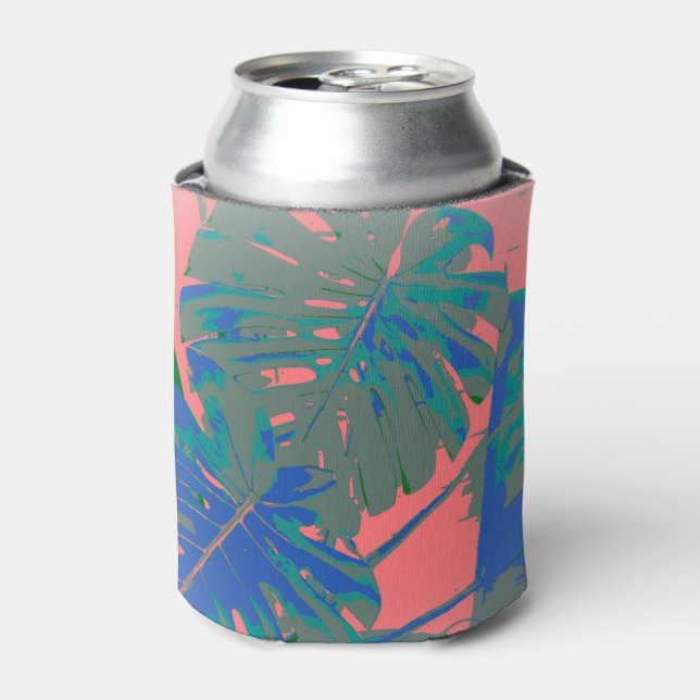 Enfriador De Latas Hojas tropicales de Monstera (Lata Anverso)