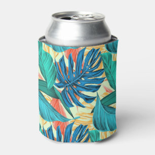 Enfriador De Latas Hojas tropicales exóticas - vacaciones de verano