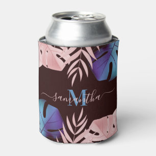 Enfriador De Latas Hojas tropicales Rosas
