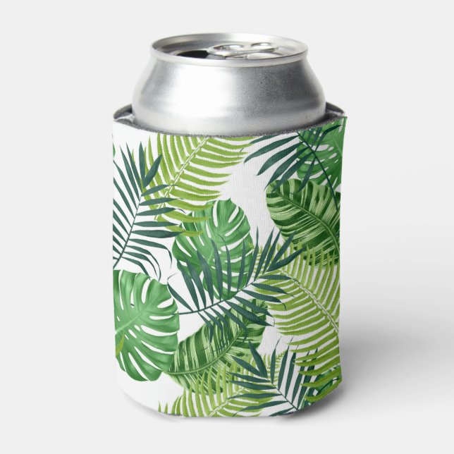 Enfriador De Latas Hojas tropicales verdes (Lata Anverso)