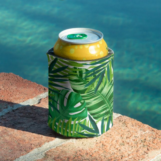 Enfriador De Latas Hojas tropicales verdes (Piscina in situ)