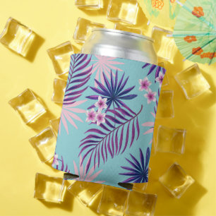 Enfriador De Latas Hojas tropicales y flores 2