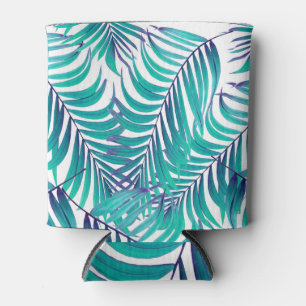 Enfriador De Latas Hojas verdes de palmeras: fondo blanco