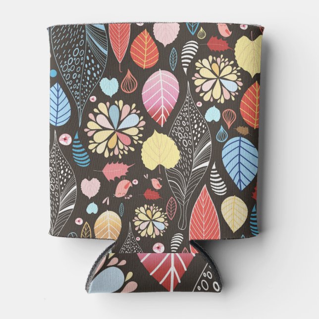 Enfriador De Latas Hojas y aves otoñales. (Anverso)