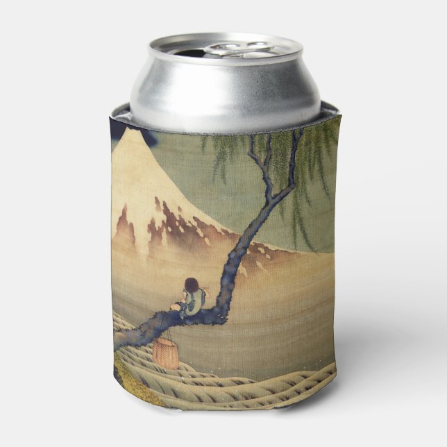 Enfriador De Latas Hokusai Boy viendo la cosecha japonesa del Monte F (Lata Anverso)