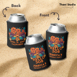 Enfriador De Latas Hola 30 s Tropical Vintage Retro Aniversario