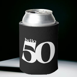 Enfriador De Latas Hola 50 Aniversario audaz de Black and White
