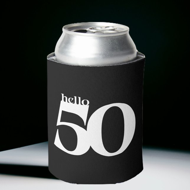 Enfriador De Latas Hola 50 Aniversario audaz de Black and White (Subido por el creador)