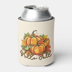 Enfriador De Latas Hola Caída - Parche De Calabaza Acogedor