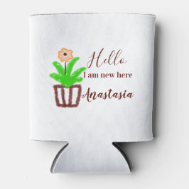 Enfriador De Latas Hola, soy nuevo aquí, bebé ducha niños hoja de flo