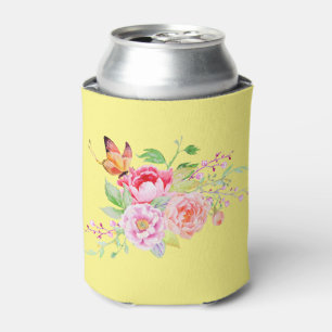 Enfriador De Latas holiES - Flores de primavera acuarela Bouquet 2