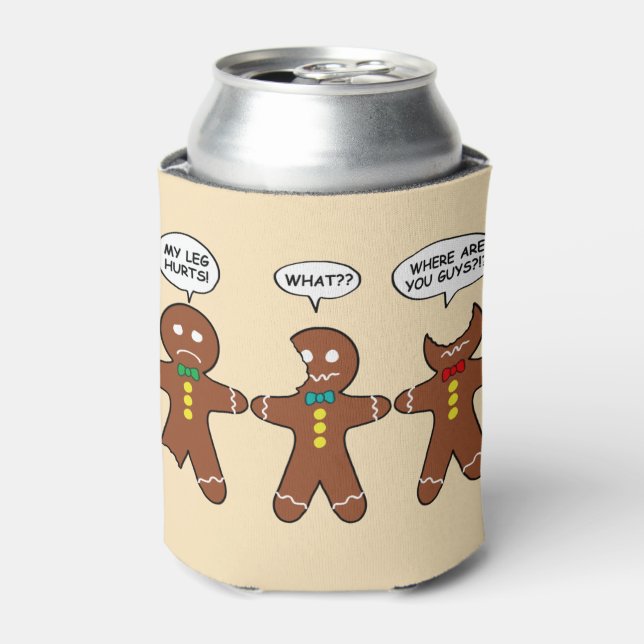 Enfriador De Latas Hombres de pan de jengibre que me duelen las vacac (Lata Anverso)