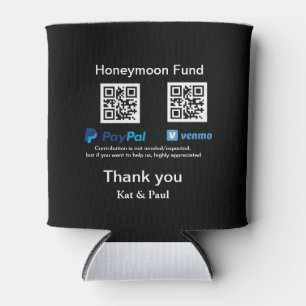 Enfriador De Latas Honeymoon Fund PayPal Venmo código QR gracias