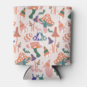 Enfriador De Latas Hongos otoñales, diseño inmaculado y colorido.